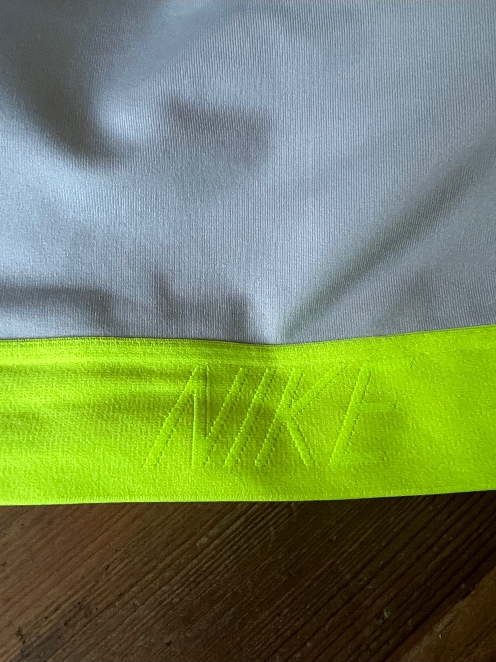 Nike Gray with Lt Blue and Lime Green Trim Sports Bra. Size Medium - Picture 2 of 4